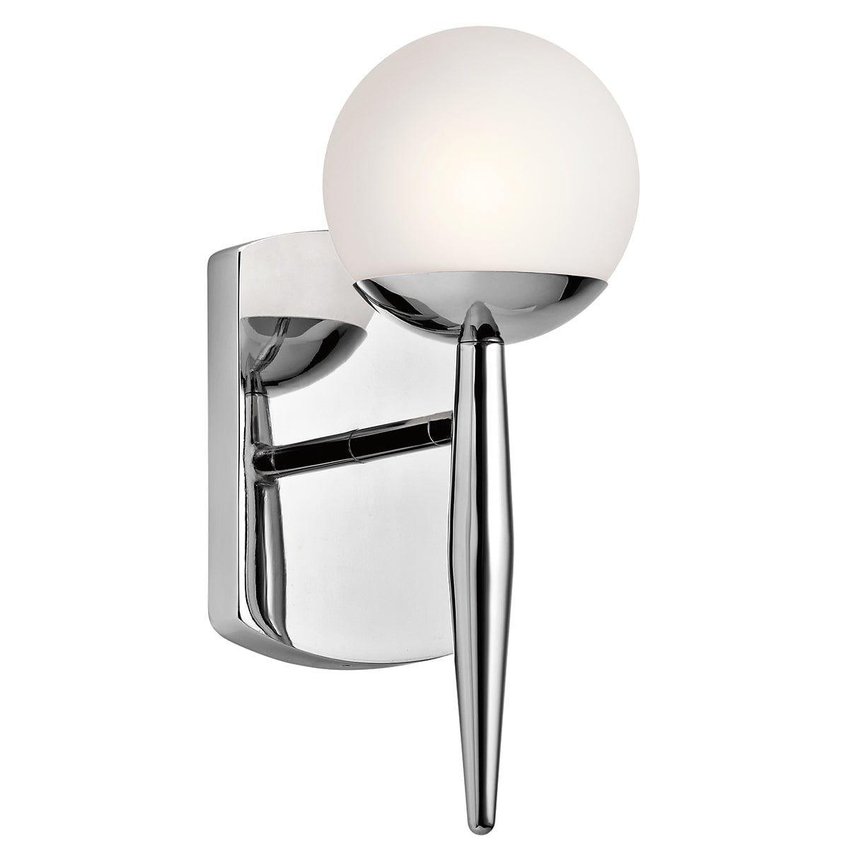 kichler jasper 1 light polished chrome bathroom wall light