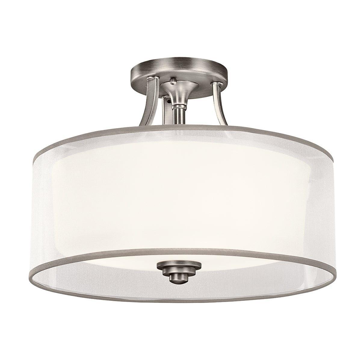 Kichler Lacey 3 Light Semi-Flush Antique Pewter Ceiling Light Living Room Image 7
