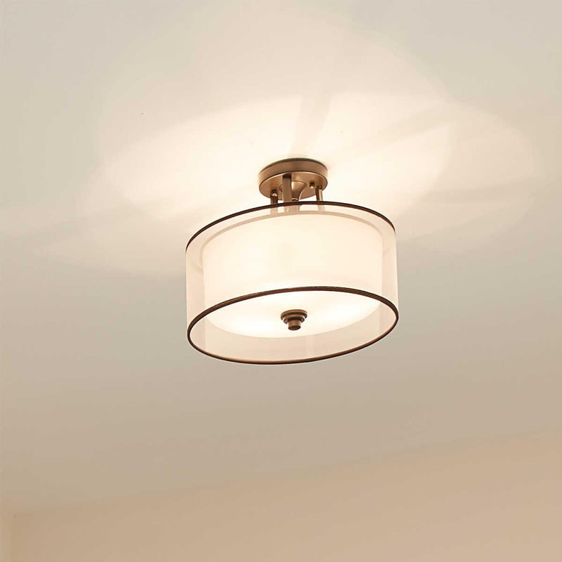 Kichler Lacey Mission Bronze Small Ceiling Semi-Flush Light Living room weight image