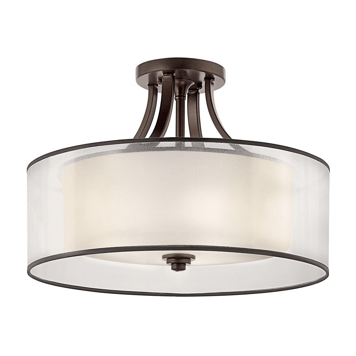 Kichler Lacey 4 Light Semi-Flush Bronze Ceiling Light Living room Image