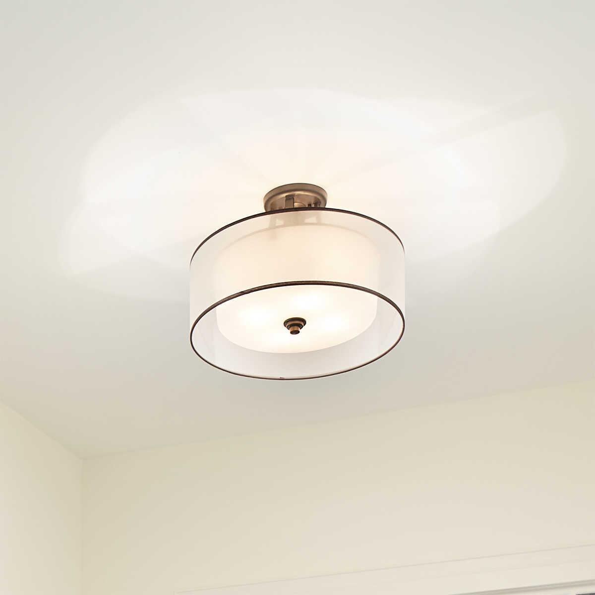 Kichler Lacey 4 Light Semi-Flush Bronze Ceiling Light Living room weight image