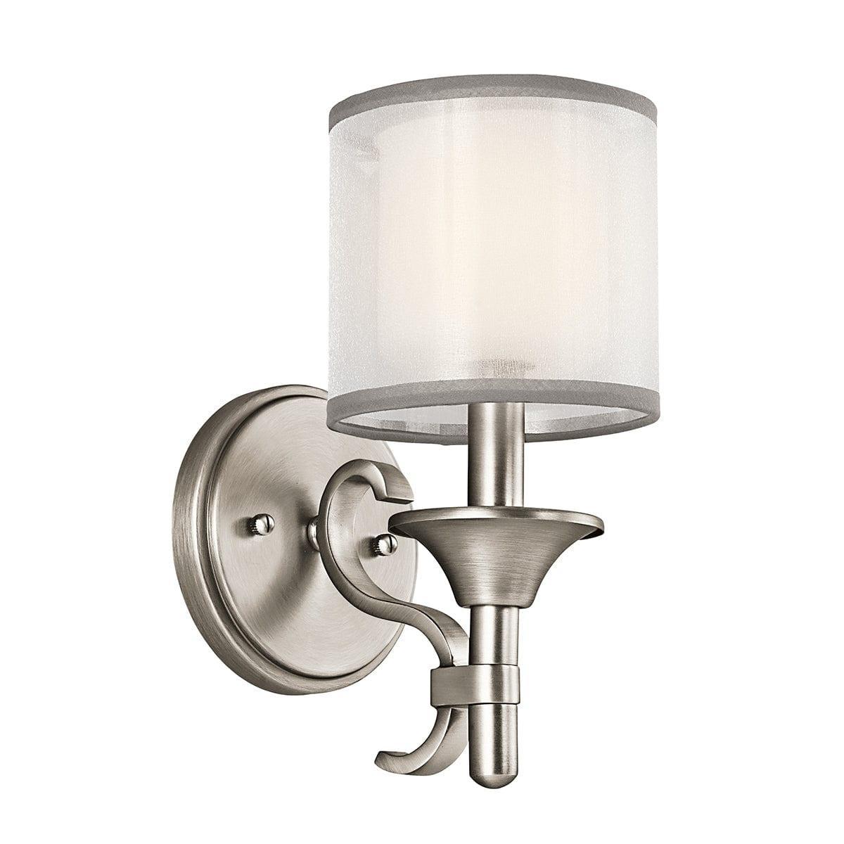 kichler lacey 1 light antique pewter wall light
