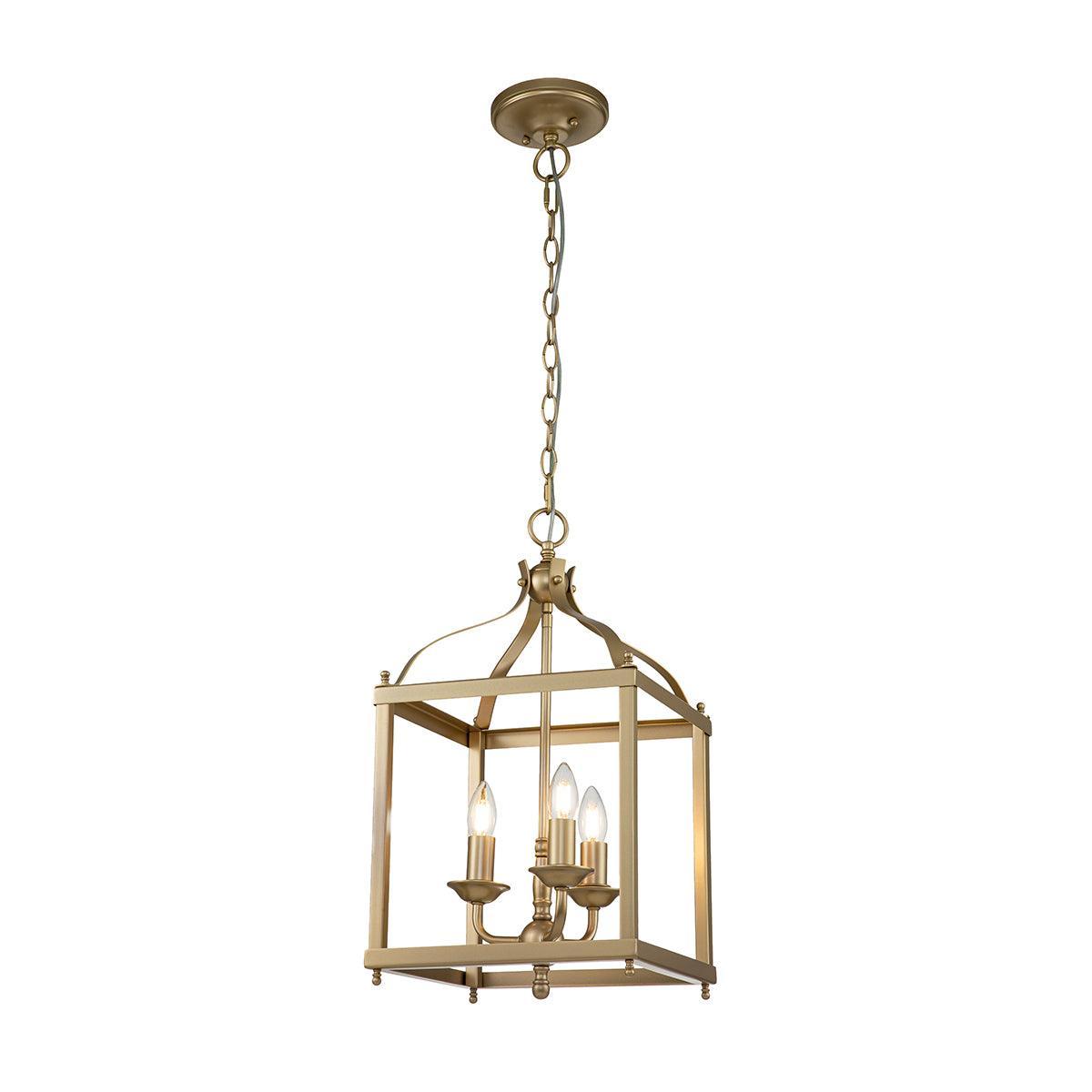 Kichler Larkin 3 Light Brass Medium Pendant-Ceiling Pendant Lights-Elstead Lighting-1-Tiffany Lighting Direct
