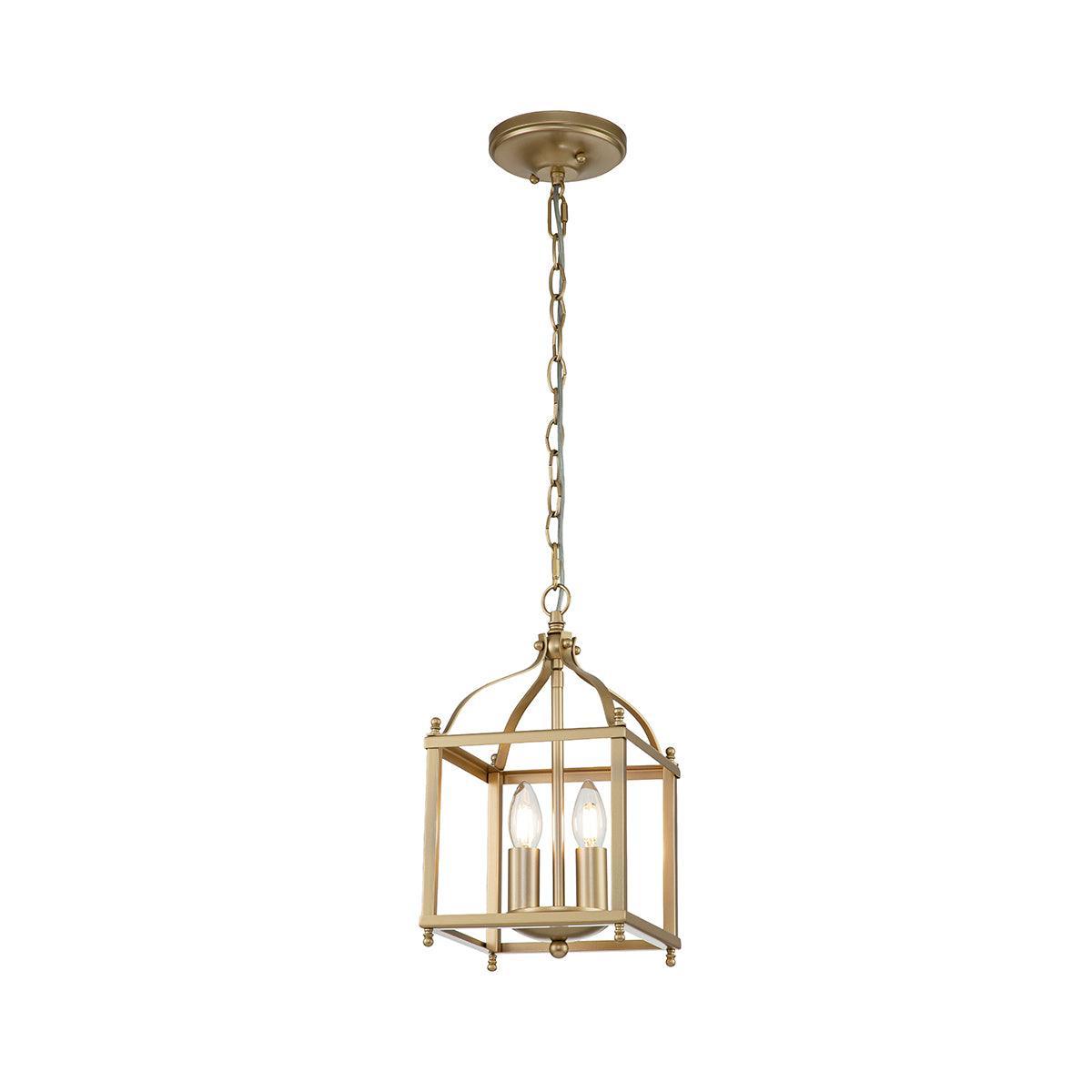 Kichler Larkin 2 Light Brass Small Ceiling Pendant-Ceiling Pendant Lights-Elstead Lighting-1-Tiffany Lighting Direct