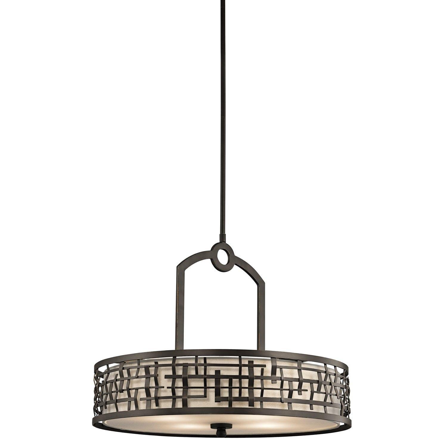 Kichler Loom 4 Light Bronze Pendant Ceiling Light-Ceiling Pendant Lights-Elstead Lighting-1-Tiffany Lighting Direct