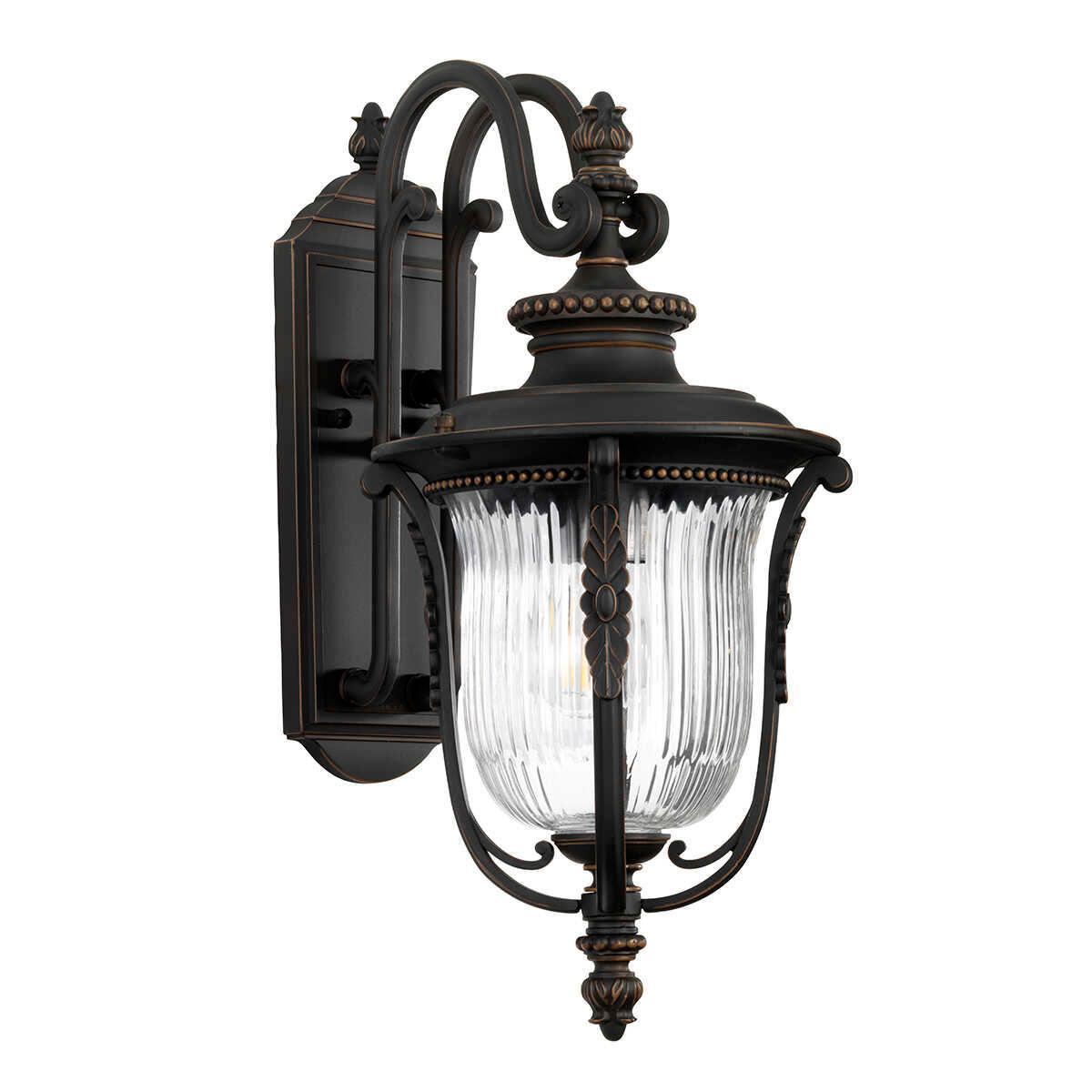 Elstead Luverne Rubbed Bronze Finish Medium Outdoor Wall Lantern 8