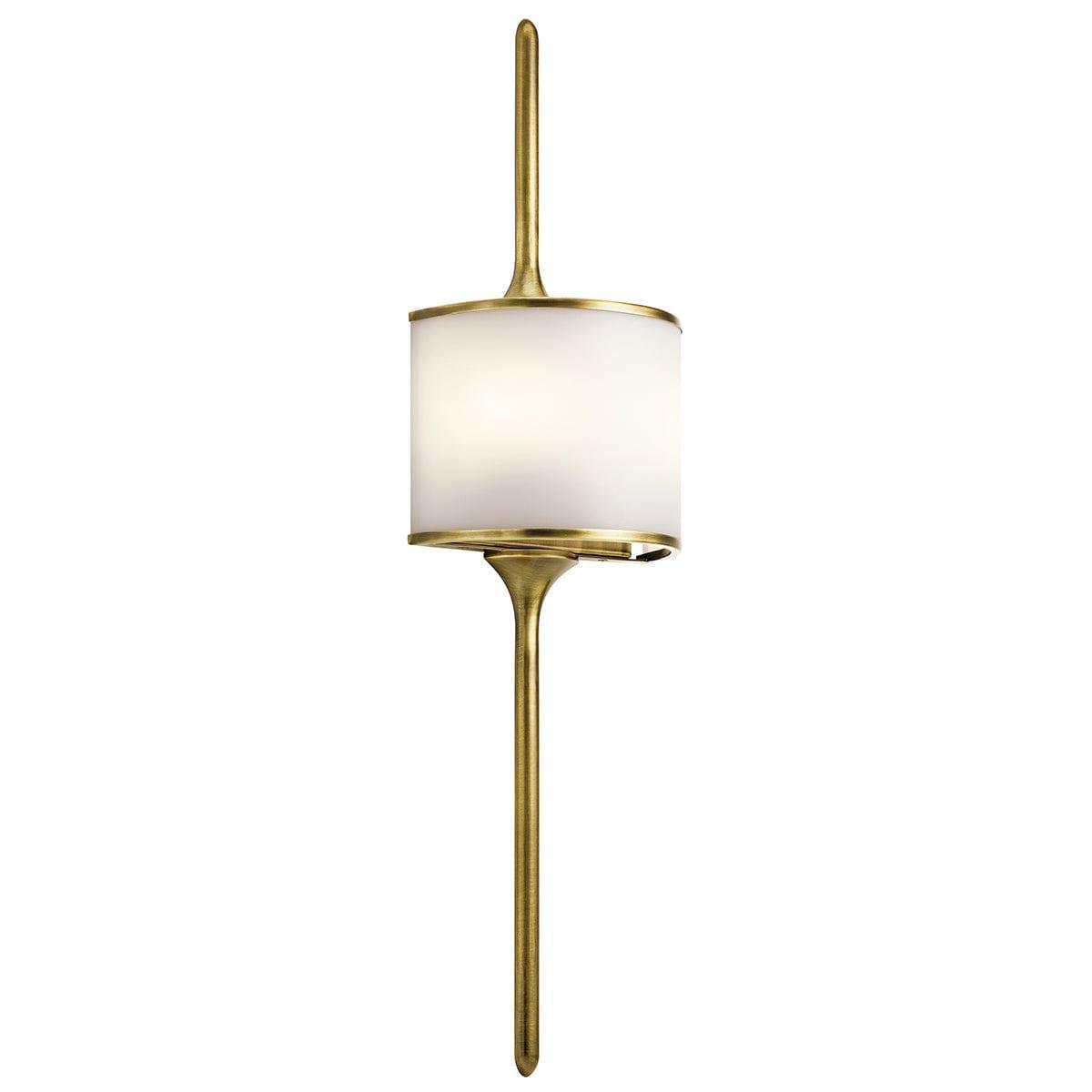 Kichler Mona 2 Light Natural Brass Bathroom Wall Light 1