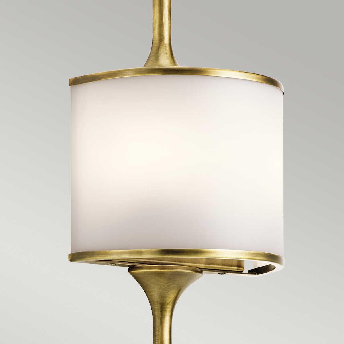 Kichler Mona 2 Light Natural Brass Bathroom Wall Light fitting close up