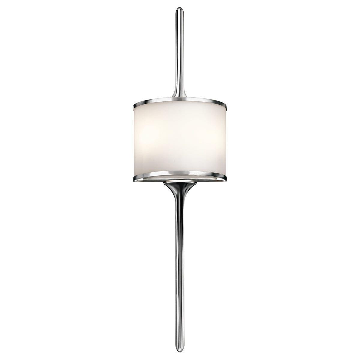 kichler mona 2 light wall polished chrome bathroom wall light