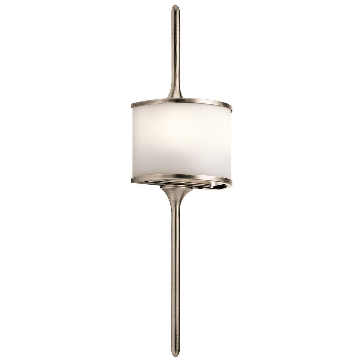 kichler mona 2 light small pewter bathroom wall light