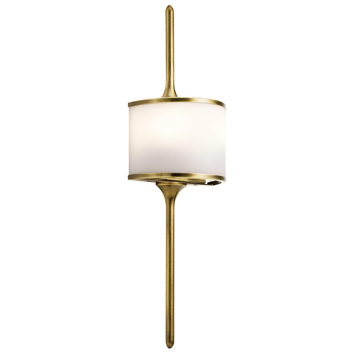 Kichler Mona 2 Light Small Natural Brass Bathroom Wall Light 1