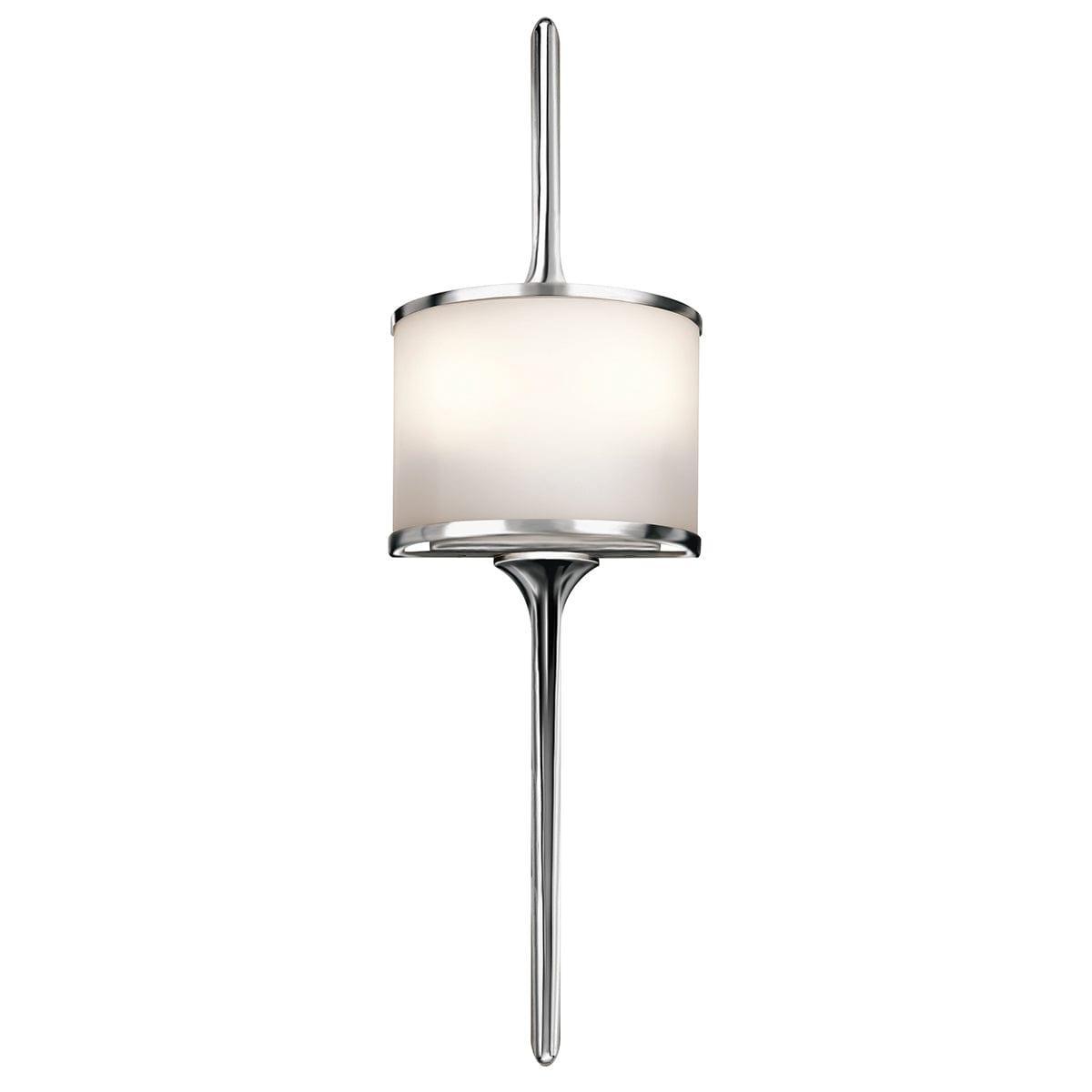 kichler mona 2 light small polished chrome bathroom wall light