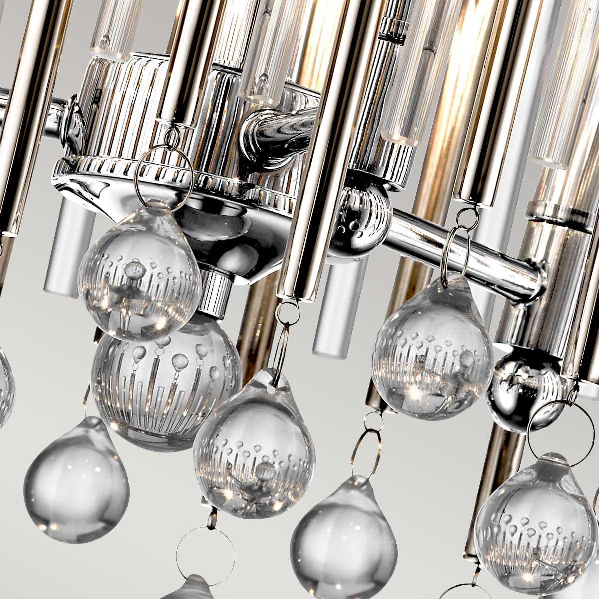 Elstead Kichler Piper 3 Light Chrome Ceiling Semi-flush Hallway close up