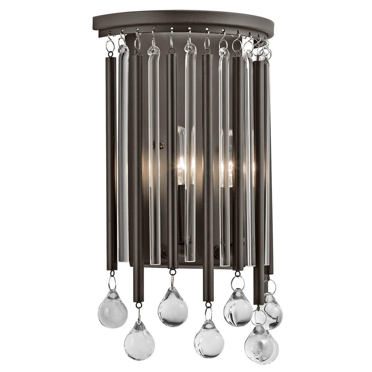 kichler piper 2 light chrome and espresso wall light IP rating image