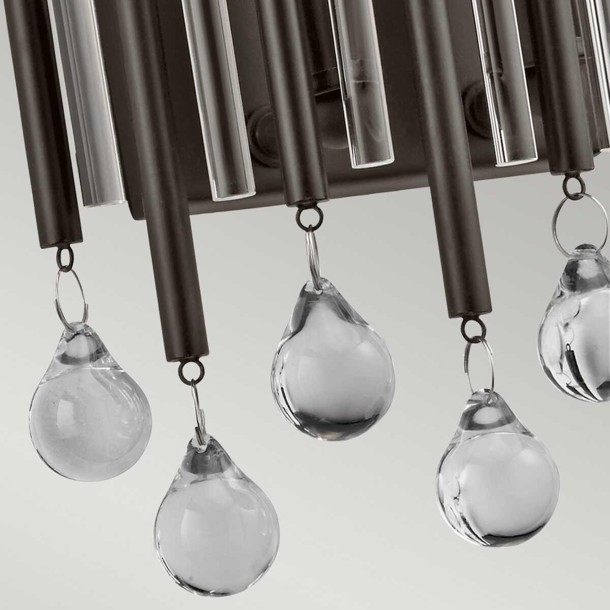 kichler piper 2 light chrome and espresso wall light IP rating image