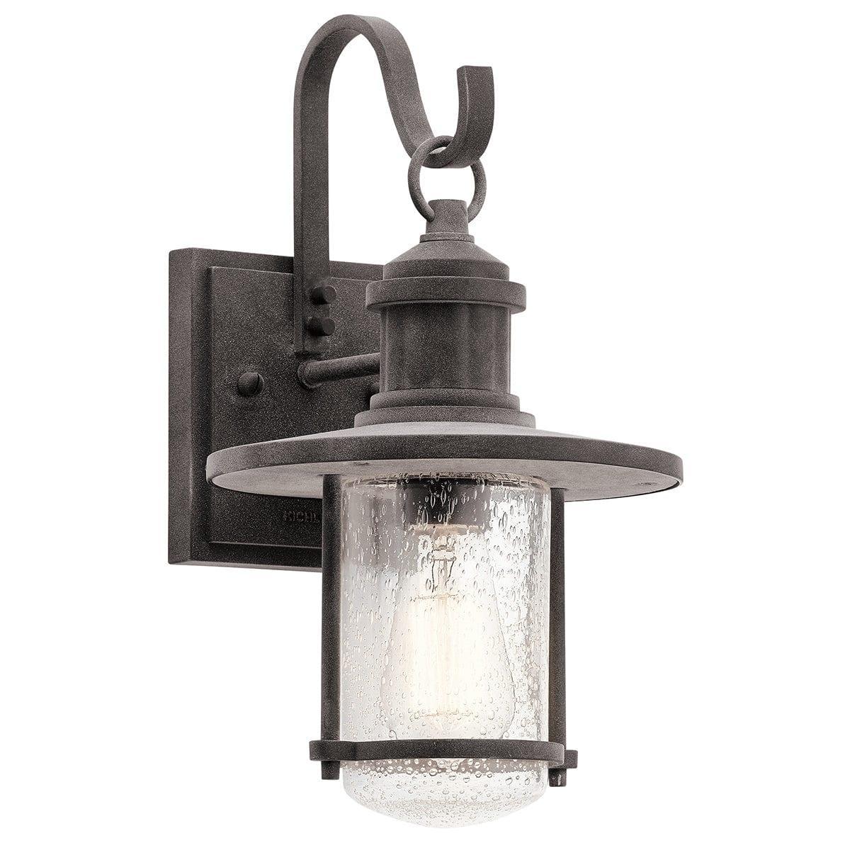 kichler riverwood medium zinc outdoor wall lantern