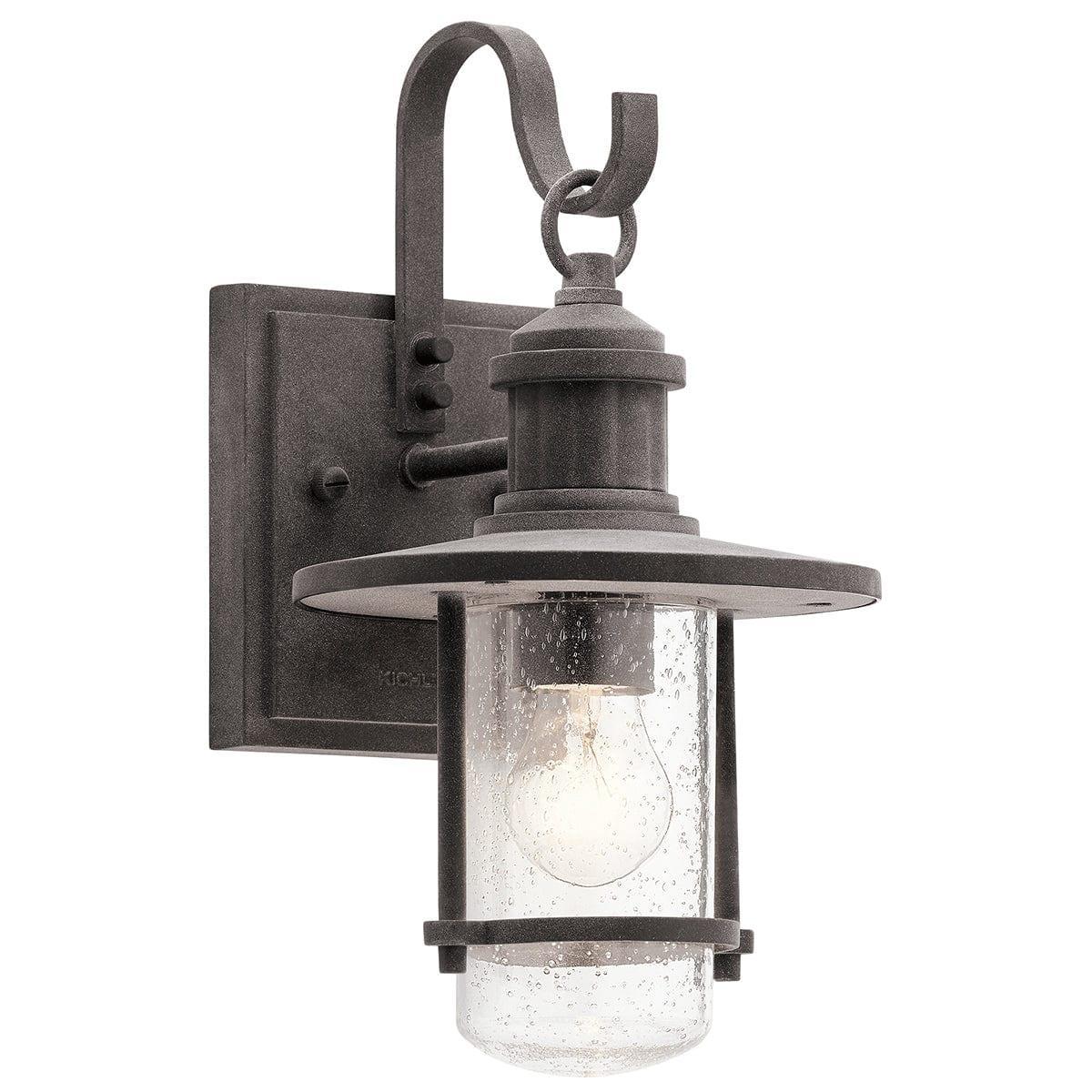 kichler riverwood small zinc outdoor wall lantern