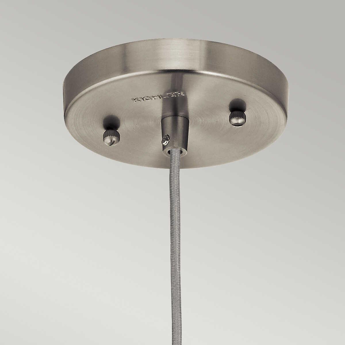 Kichler Riviera 1 Light Brushed Nickel Pendant Ceiling - 16cm-Ceiling Pendant Lights-Elstead Lighting-4-Tiffany Lighting Direct