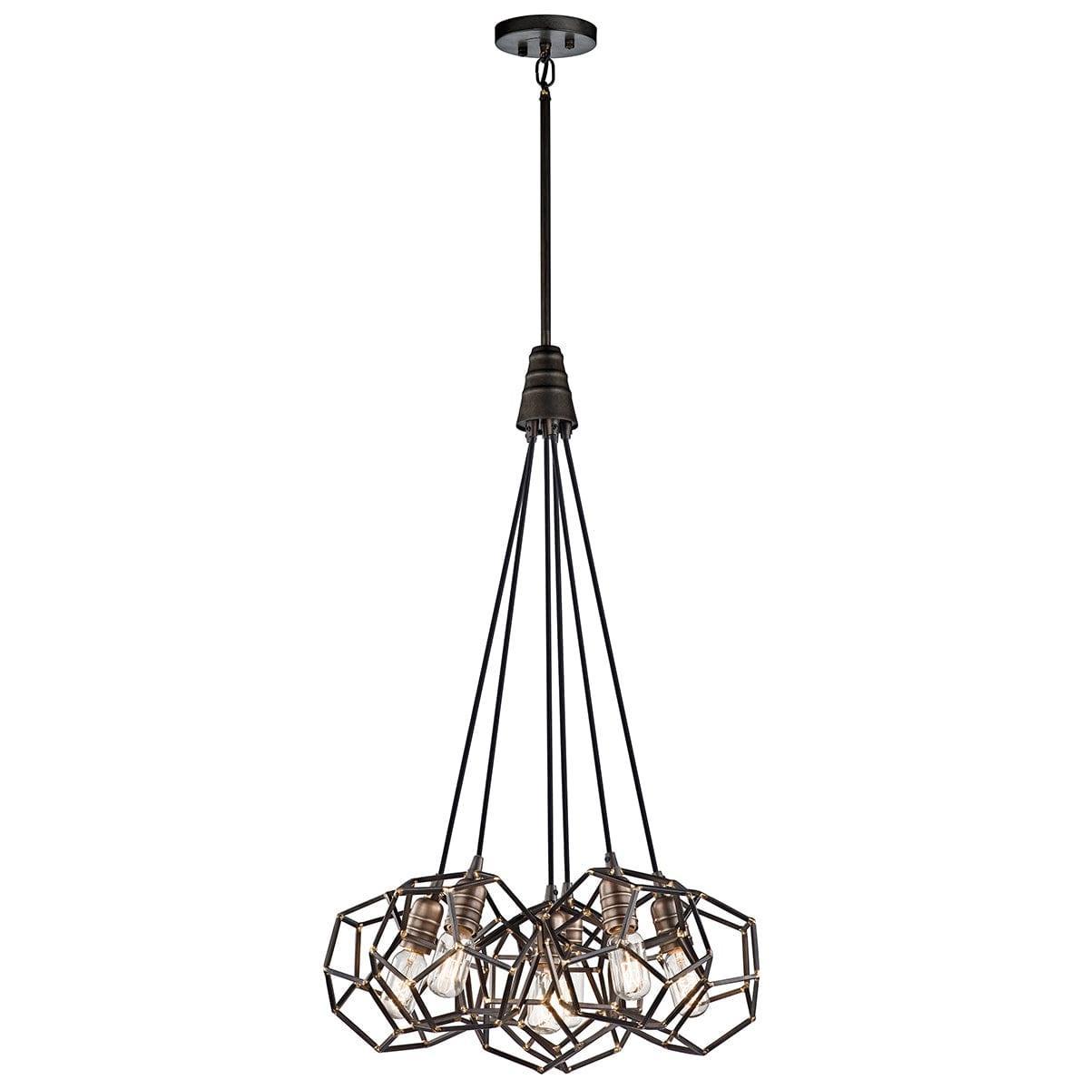 Kichler Rocklyn 6 Light Chandelier Ceiling Light - Raw Steel-Elstead Lighting-1-Tiffany Lighting Direct