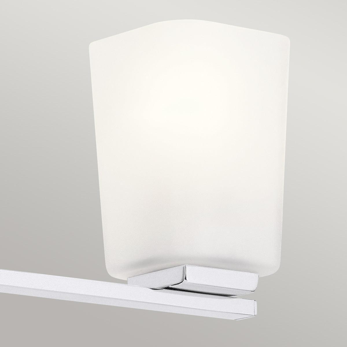 kichler roehm 3 light chrome bathroom wall light Detailed Close Up