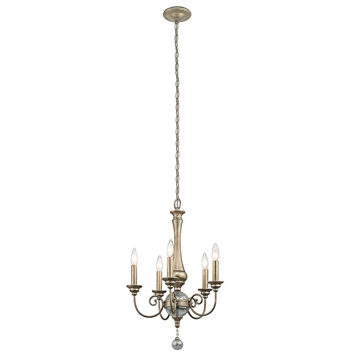 Kichler Rosalie 5 Light Mini Gold Chandelier Ceiling Light-Elstead Lighting-1-Tiffany Lighting Direct