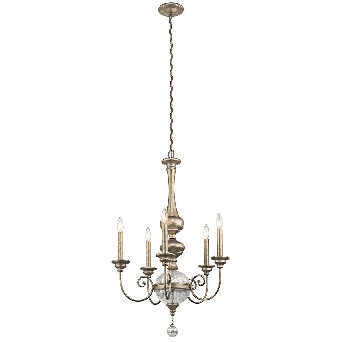 Kichler Rosalie 5 Light Gold Chandelier Ceiling Light-Elstead Lighting-1-Tiffany Lighting Direct