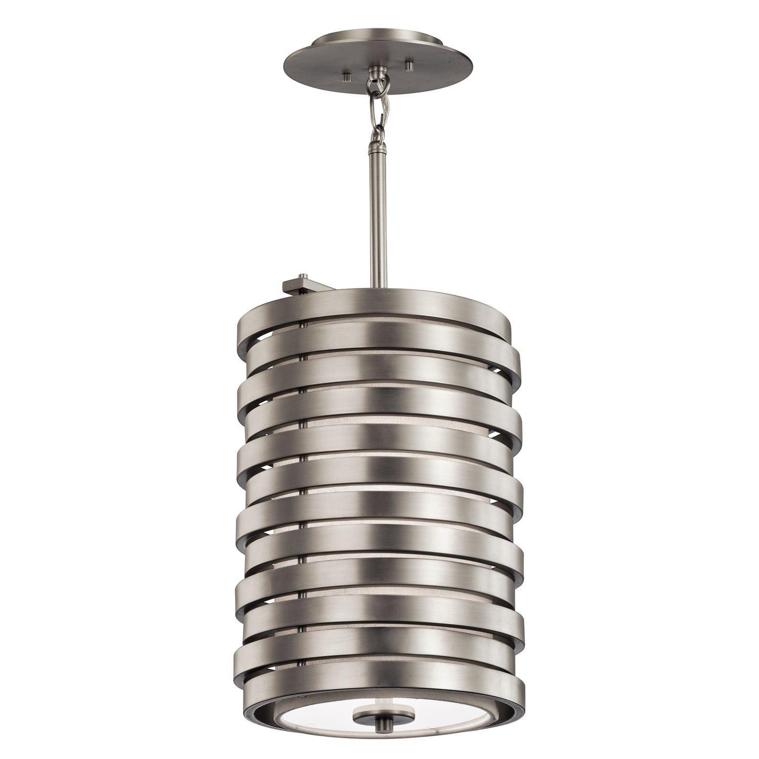 Kichler Roswell 1 Light Brushed Nickel Pendant Ceiling Light-Ceiling Pendant Lights-Elstead Lighting-1-Tiffany Lighting Direct