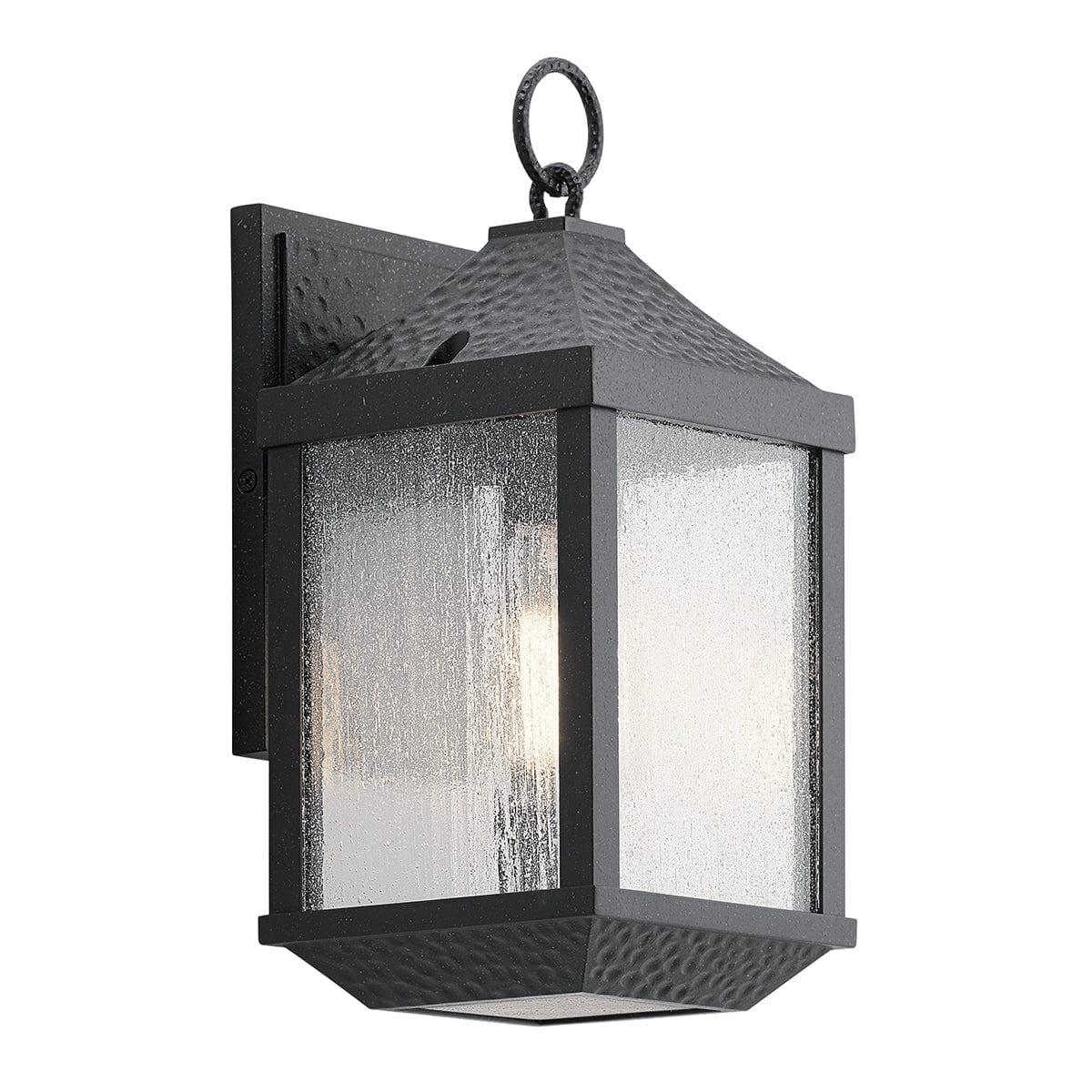 kichler springfield 1 light small black outdoor wall lantern