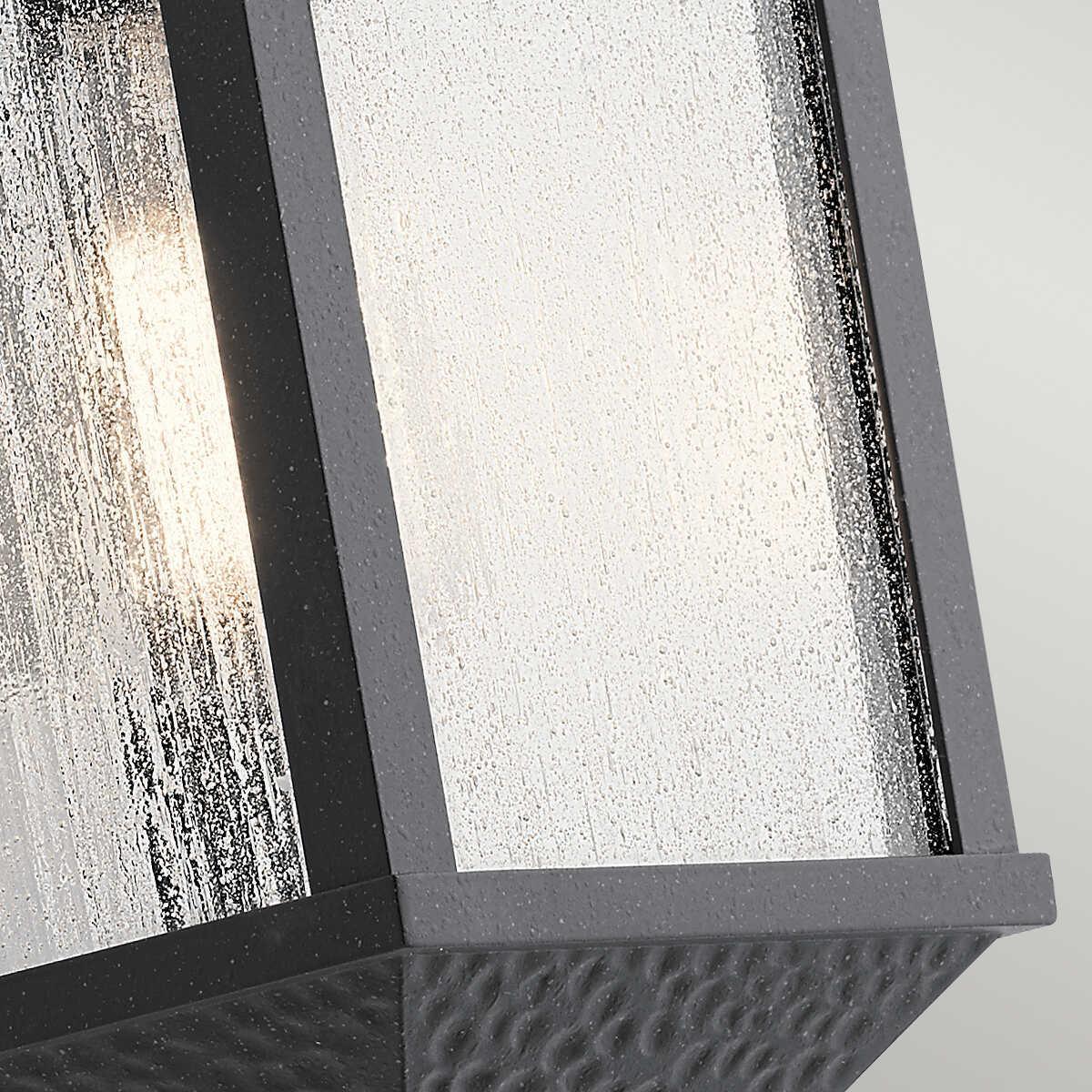 kichler springfield 1 light small black outdoor wall lantern Close Up LED Bulb