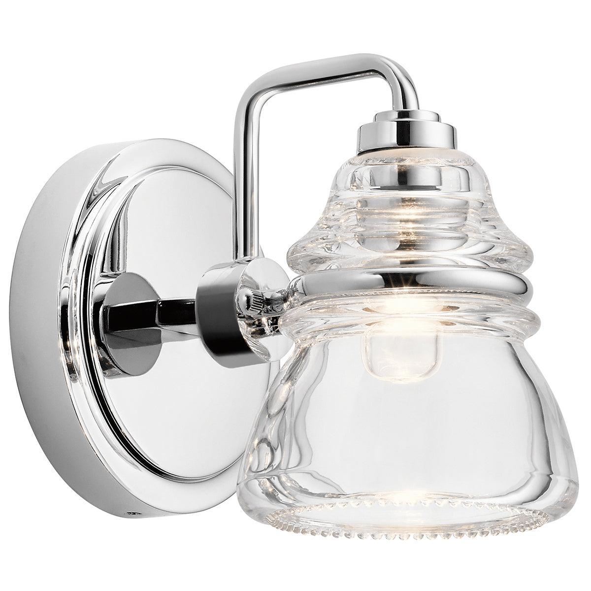 kichler talland 1 light chrome bathroom wall light