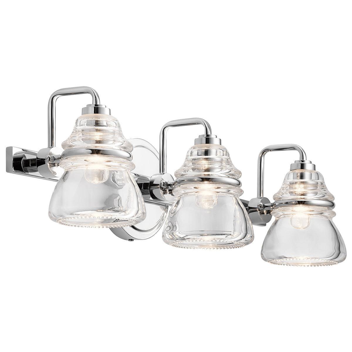 kichler talland 3 light chrome bathroom wall light