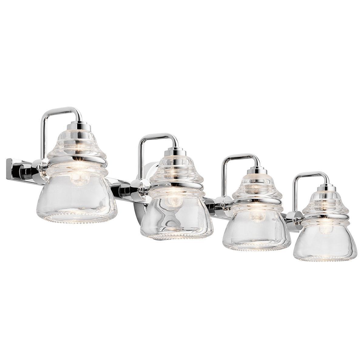 kichler talland 4 light chrome bathroom wall light