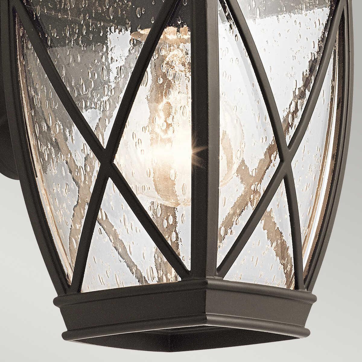 Kichler Tangier Small Bronze Outdoor Wall Lantern KL-TANGIER2-S exterior coseup