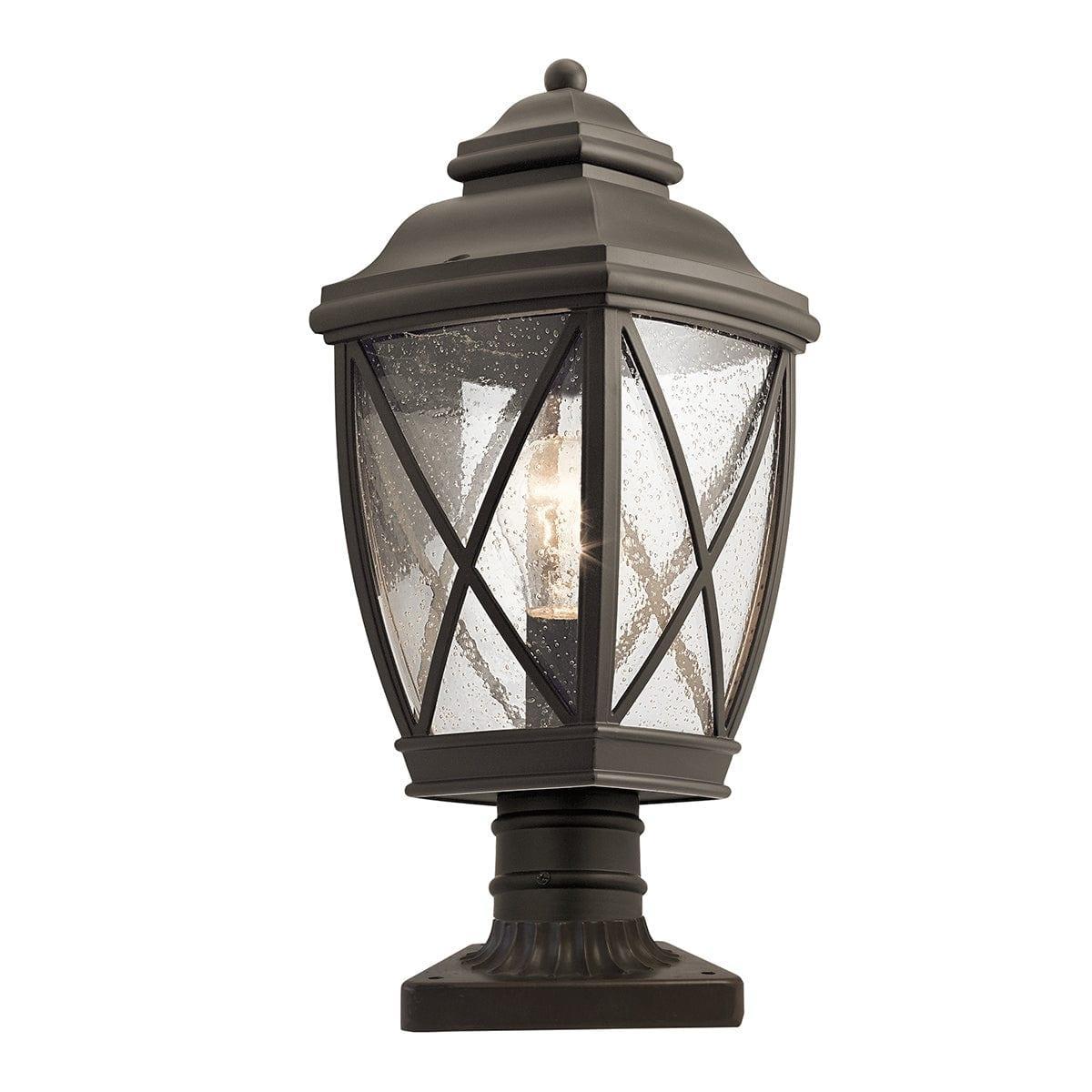 kichler tangier medium 7 5 bronze outdoor pedestal light