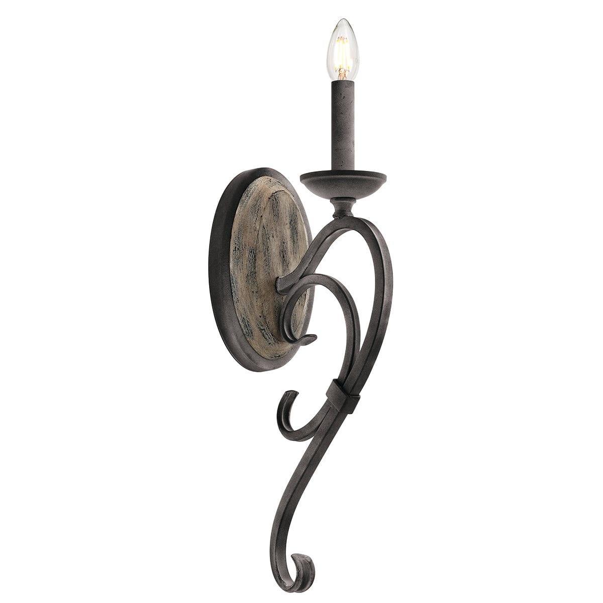 kichler taulbee 1 light weathered zinc wall light