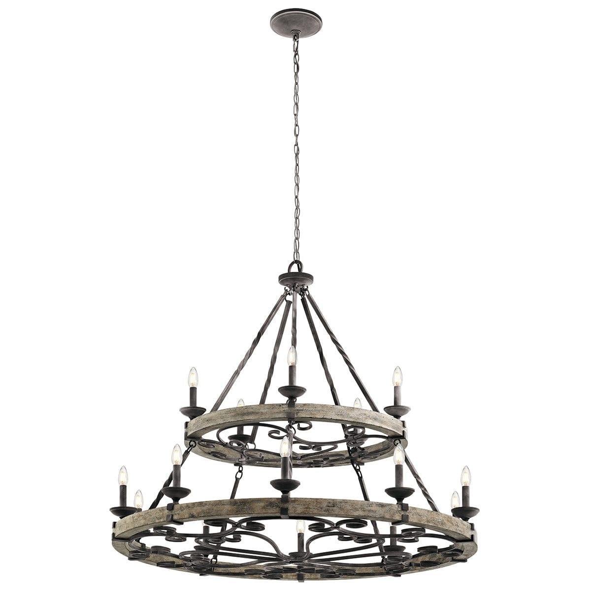 Kichler Taulbee 15 Light Zinc Chandelier Ceiling Light-Elstead Lighting-1-Tiffany Lighting Direct