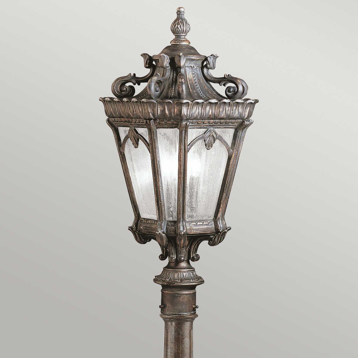 elstead tournai londonderry finish outdoor medium pillar lantern Detailed Close Up