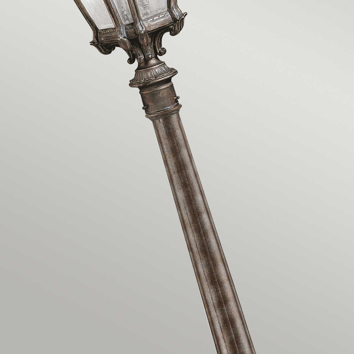 elstead tournai londonderry finish outdoor medium pillar lantern Close Up LED Bulb