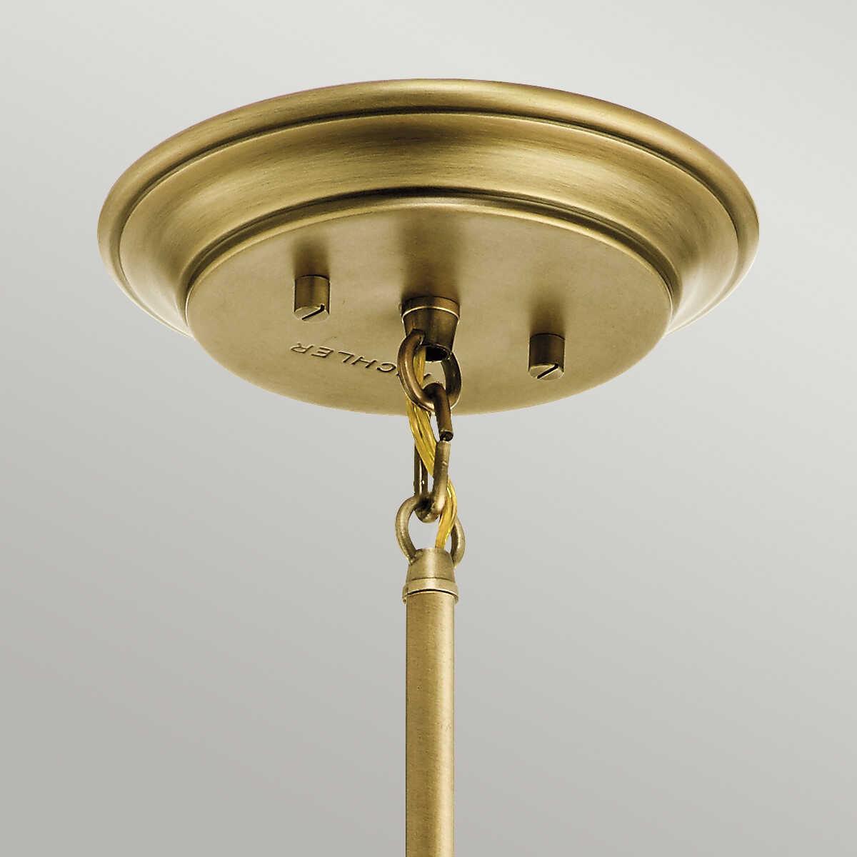 Kichler Waverly 1 Light Brass Mini Ceiling Pendant Light - 23cm-Ceiling Pendant Lights-Elstead Lighting-4-Tiffany Lighting Direct