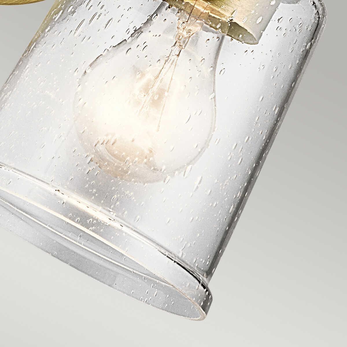 Kichler Waverly 1 Light Brass Wall Light KL-WAVERLY1-NBR,Elstead Lighting, exterior close up