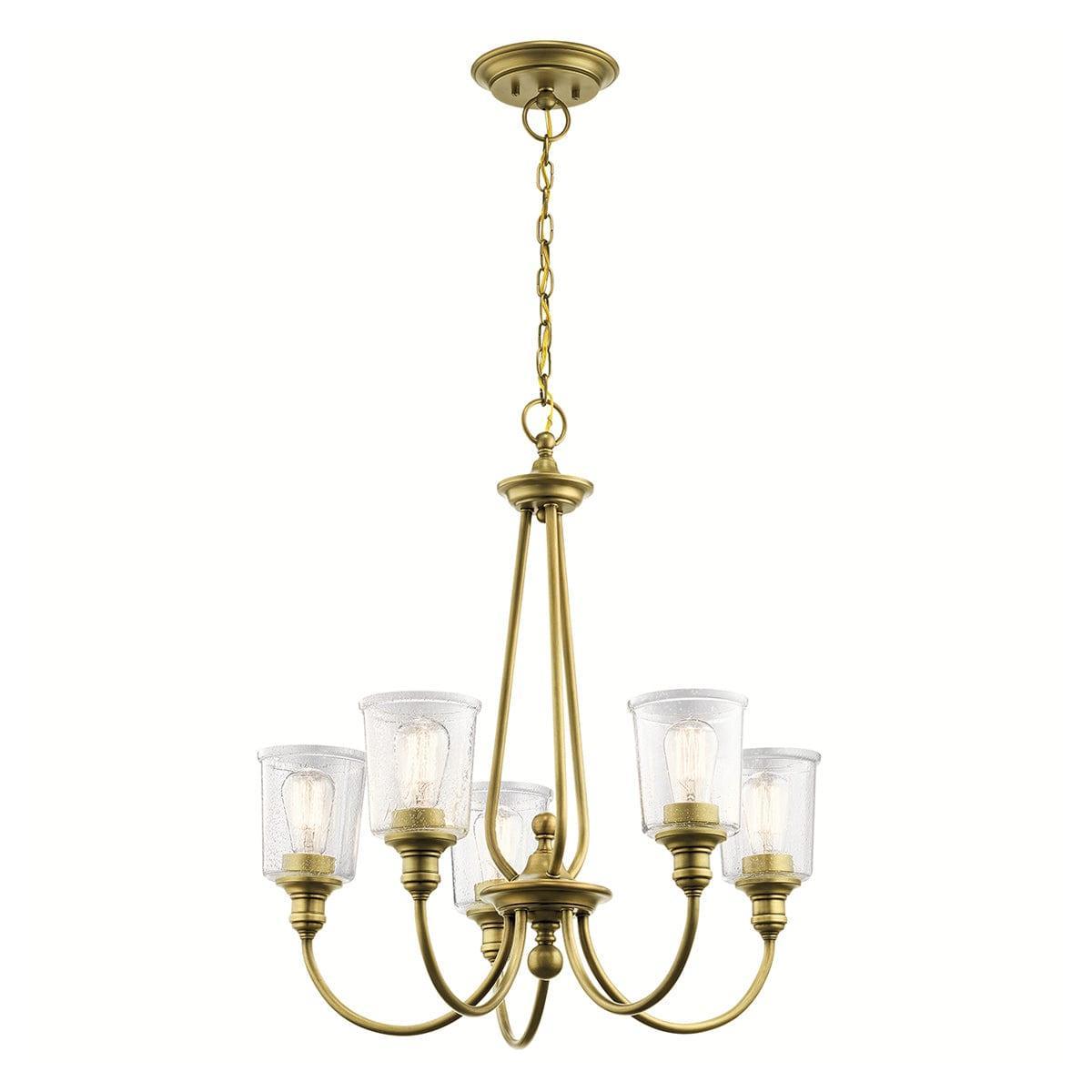 Kichler Waverly 5 Light Chandelier - Natural Brass-Elstead Lighting-1-Tiffany Lighting Direct