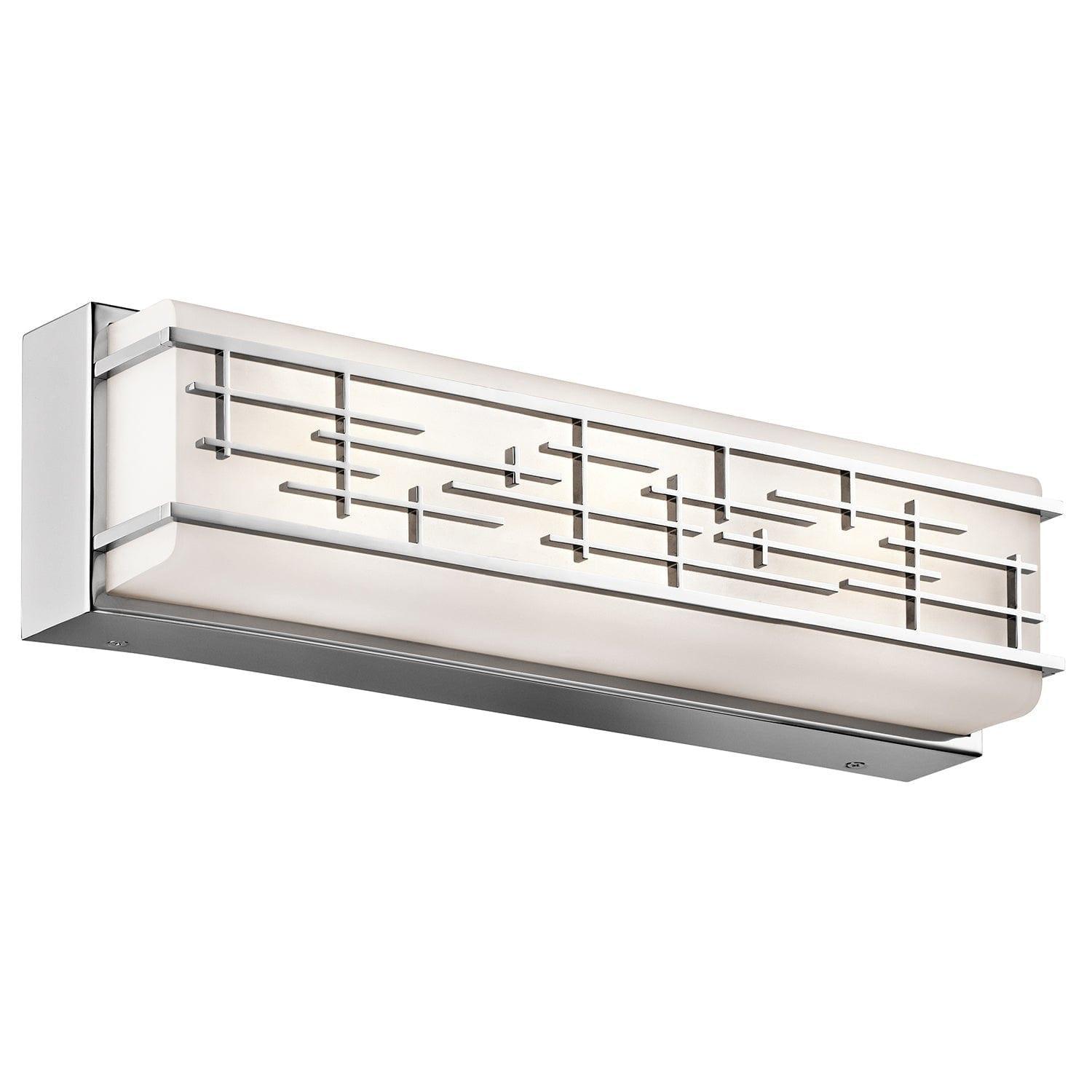 kichler zolon medium chrome bathroom wall light