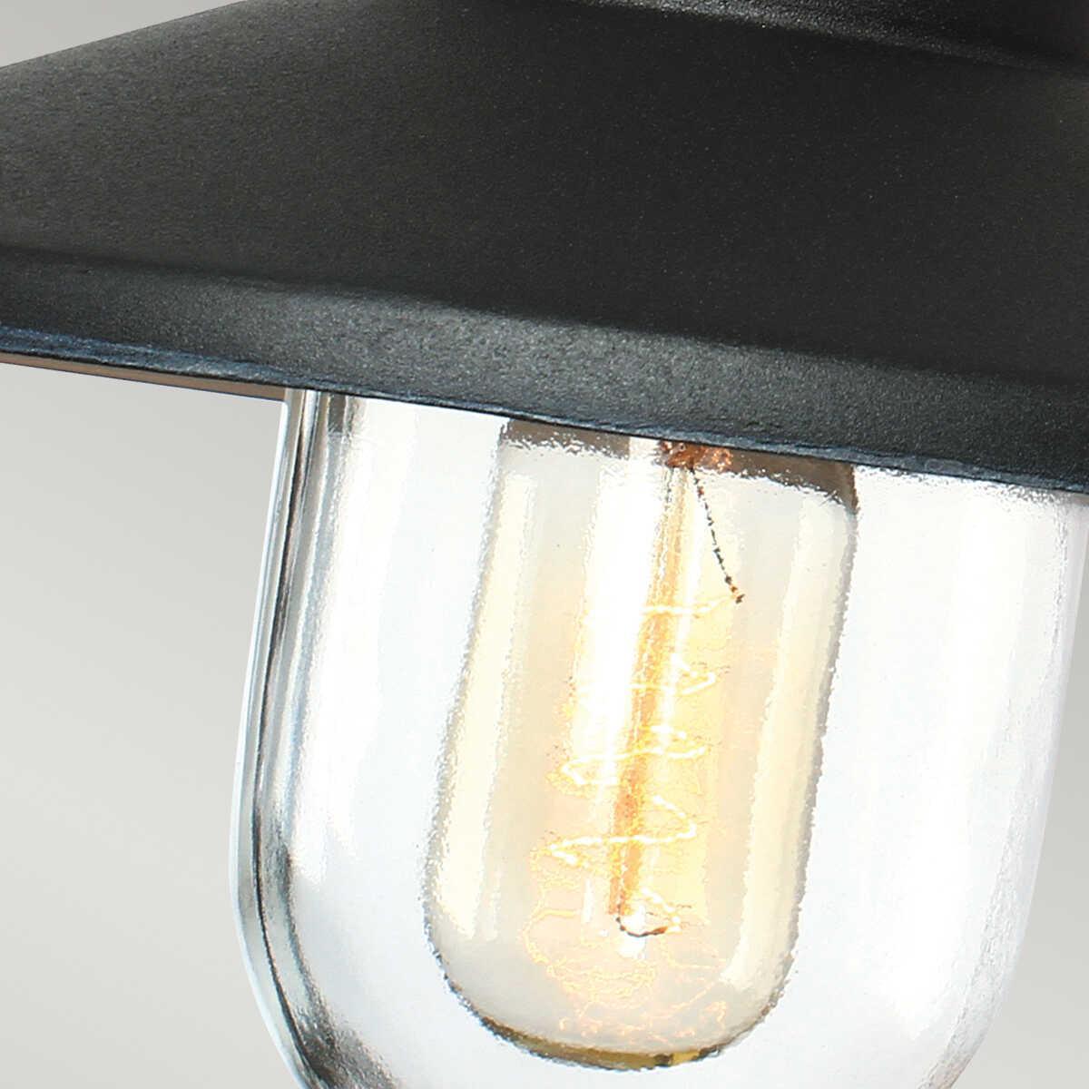 elstead klampenborg black outdoor wall light Close Up LED Bulb