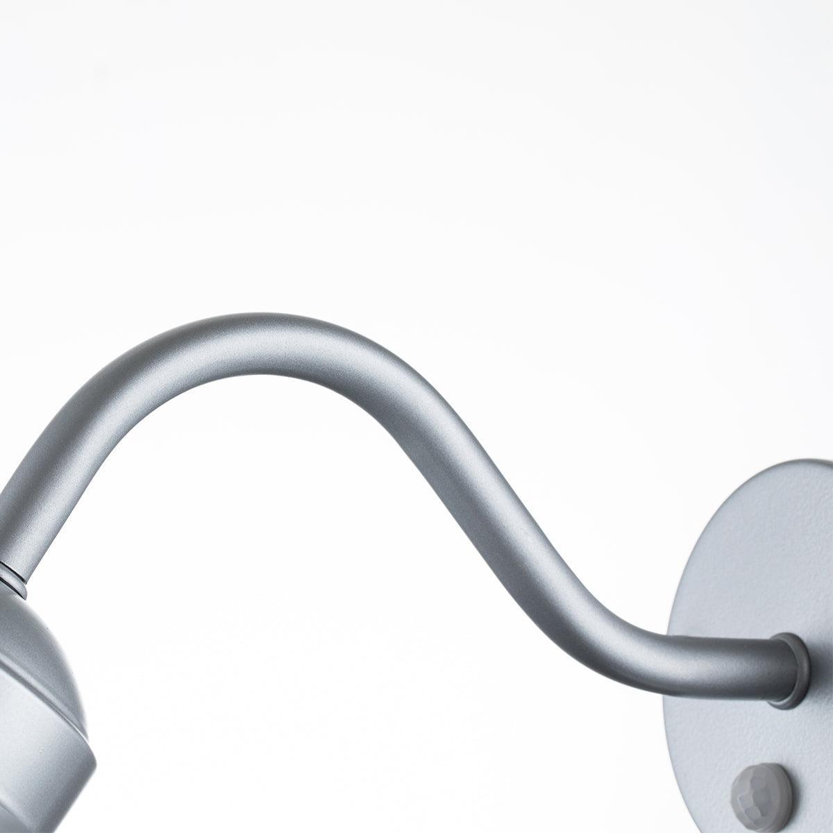 elstead klampenborg 1 light silver pir outdoor wall lantern Detailed Close Up