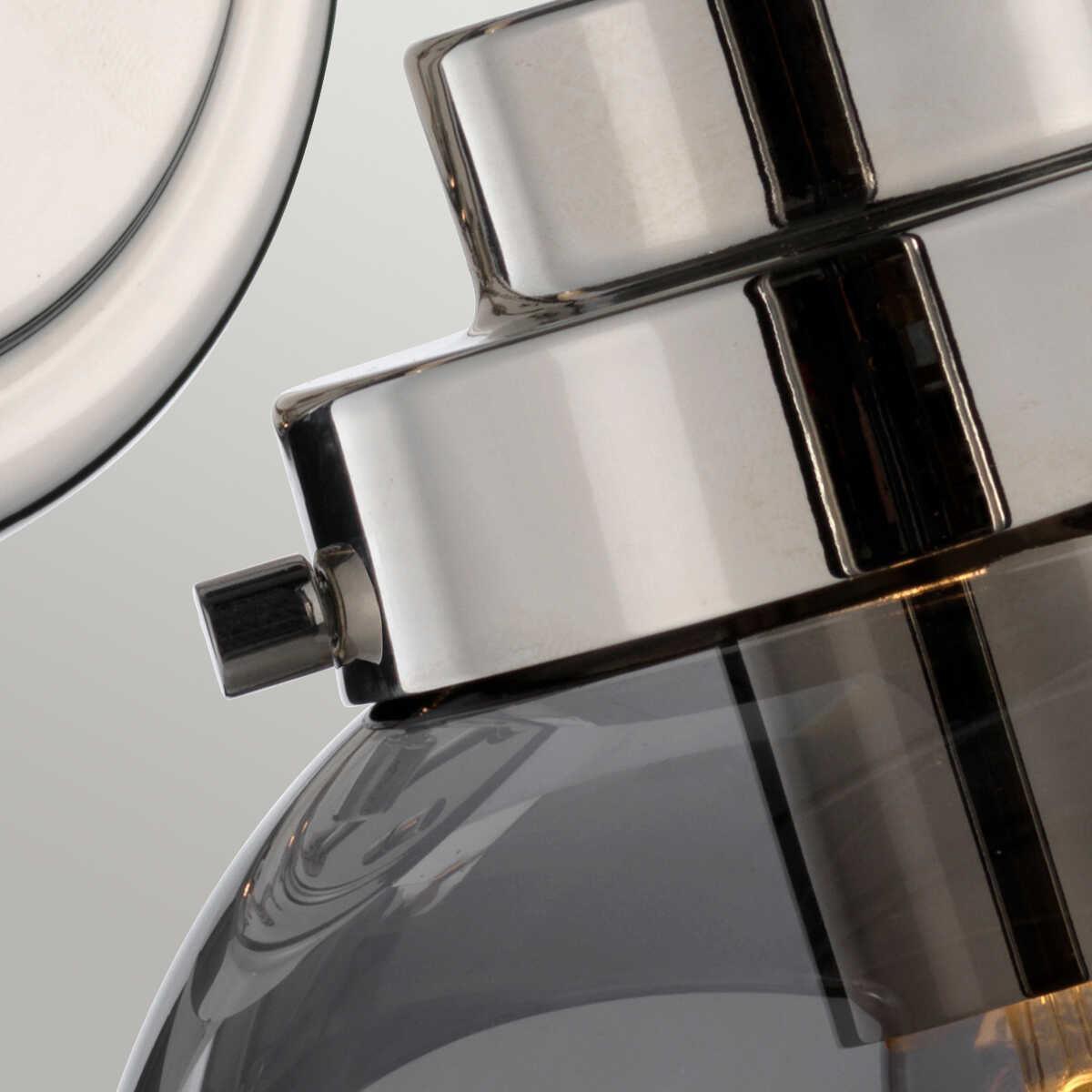 kula 1 light polished nickel wall light elstead lighting Close Up LED Bulb