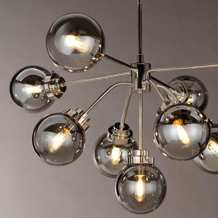 Elstead Lighting Kula 9 Light Chandelier - Polished Nickel-Elstead Lighting-8-Tiffany Lighting Direct