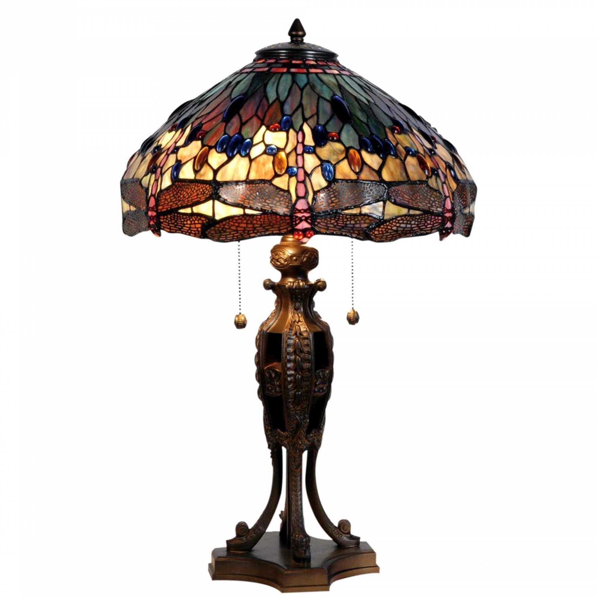 Large Tiffany Lamps - Rainbow Dragonfly Tiffany Lamp