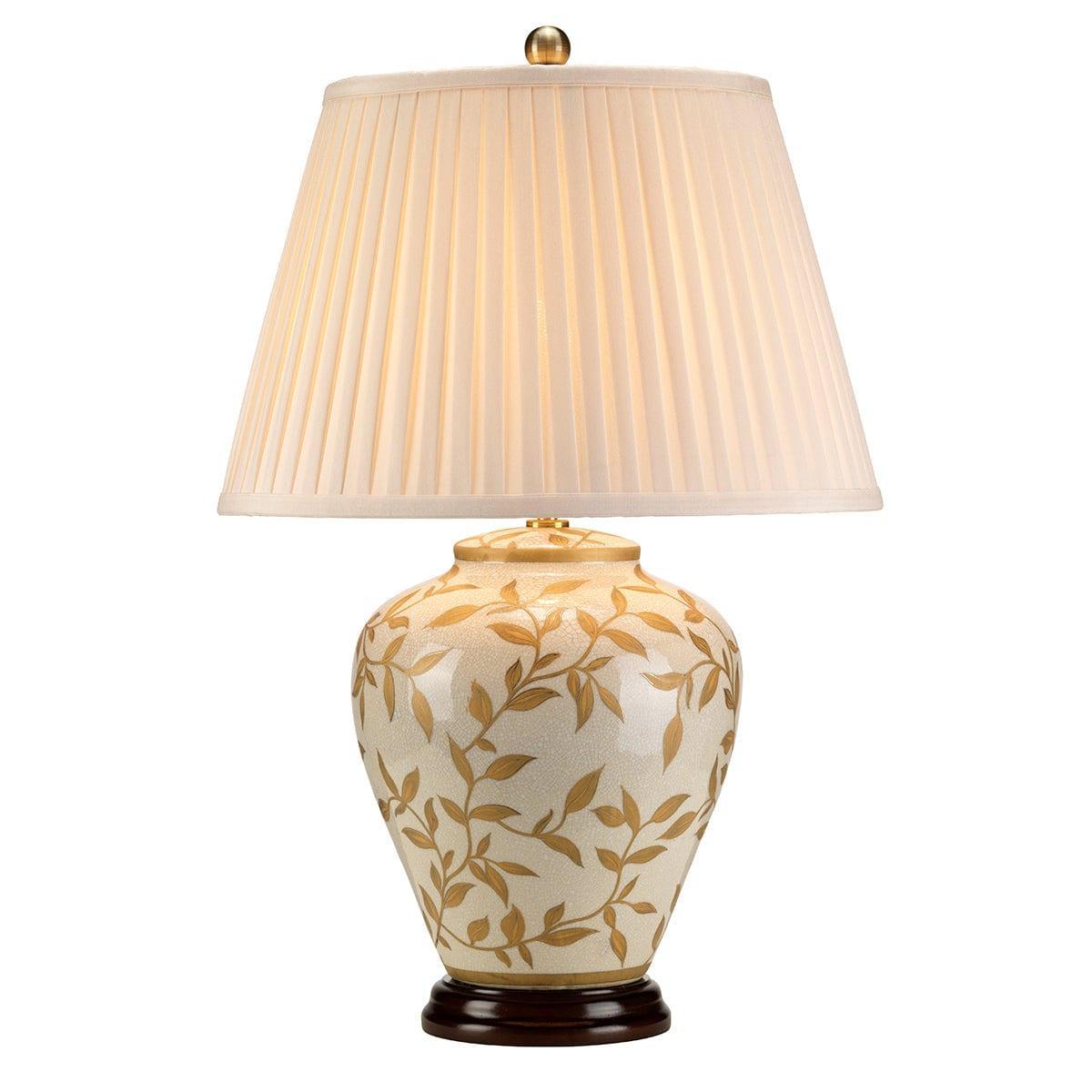 leaves gold ceramic table lamp