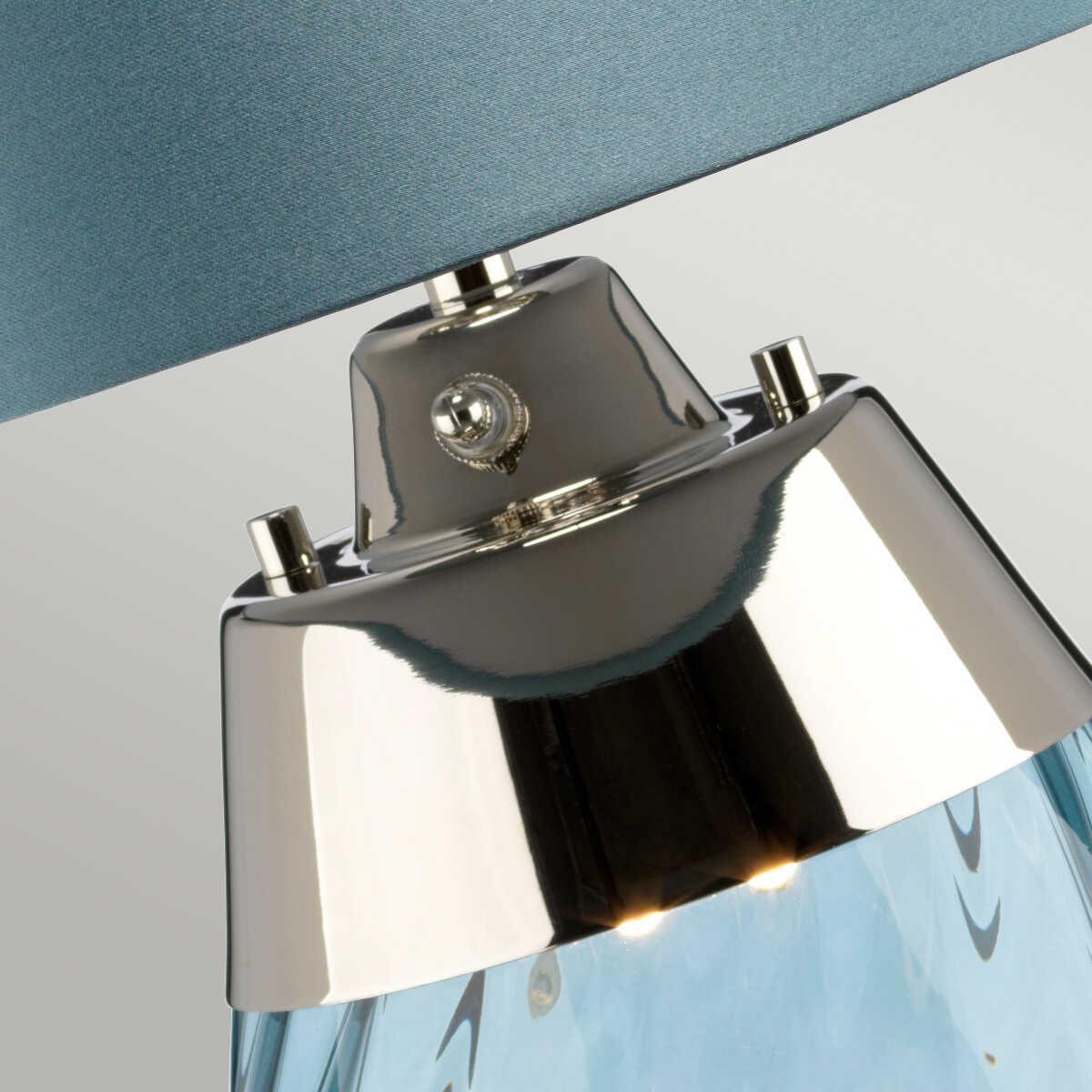 Lena 2 Light Small Blue Glass Table Lamp Elstead Lighting 2