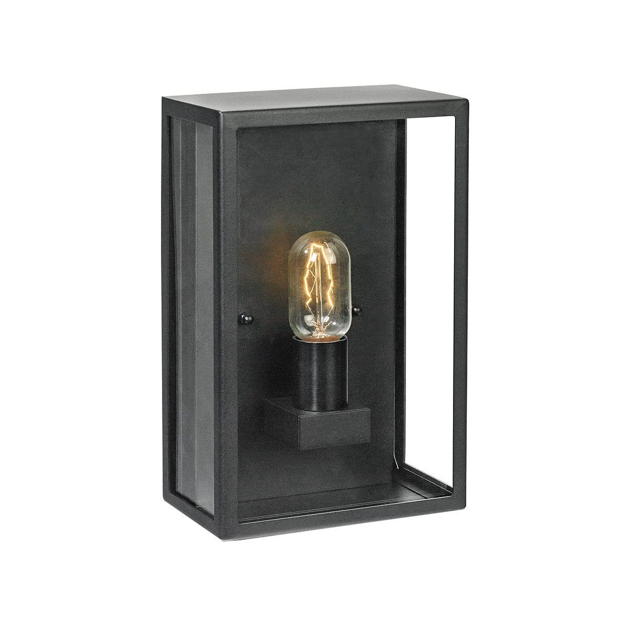 norlys lofoten black half outdoor wall light